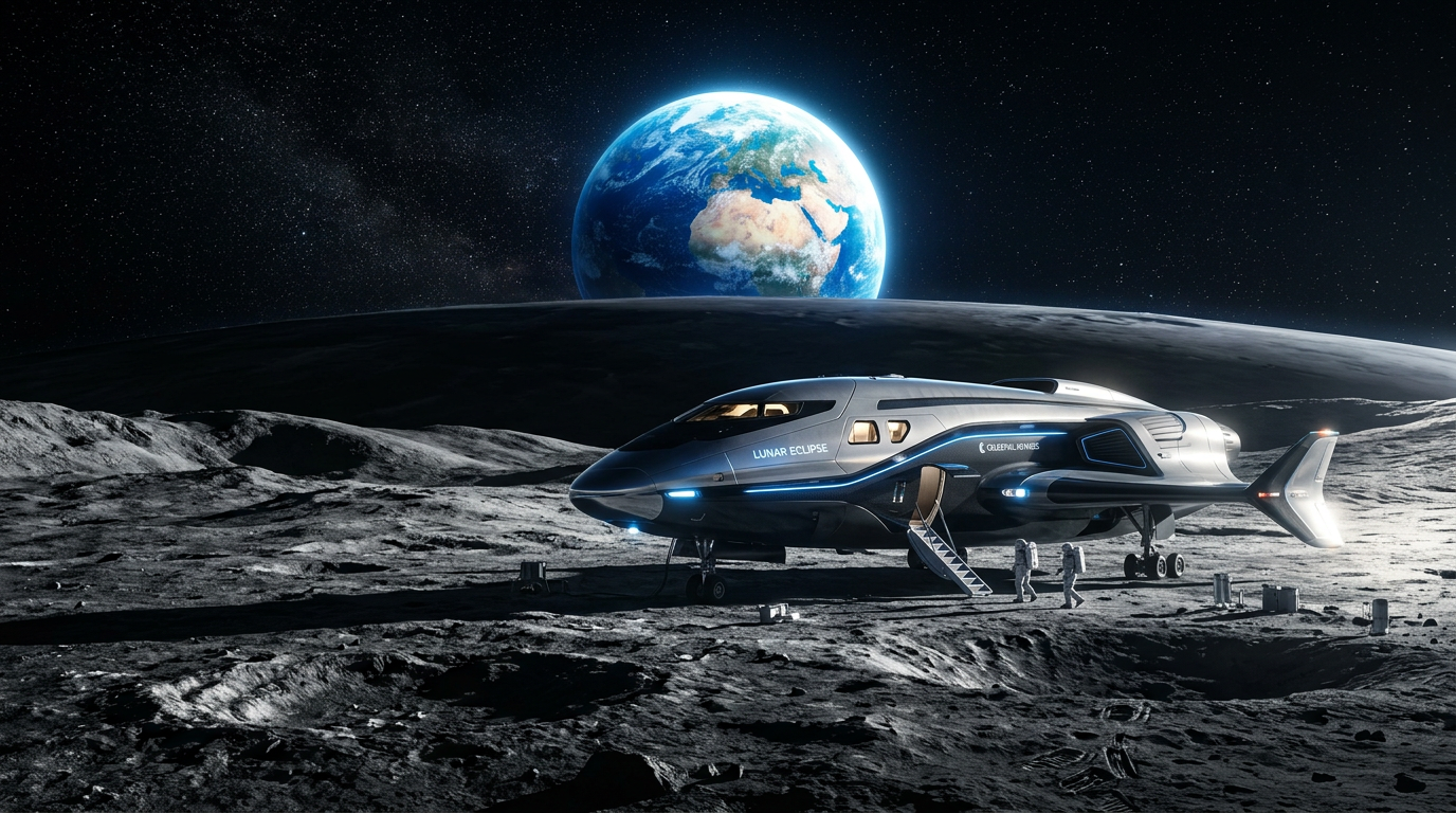Lunar surface with Earth-rise